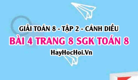 Bài 4 trang 8 Toán 8 Tập 2 Cánh Diều